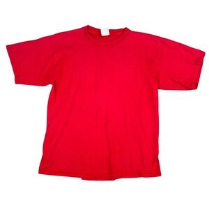 Pluma Heavyweight Cotton T-Shirt Mens Large Red Short Sleeve Crewneck Blank